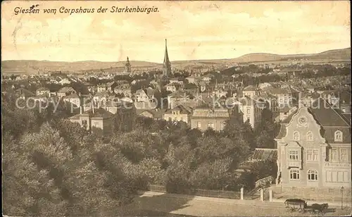 Giessen Lahn Blick vom Corpshaus d.Starkenburgia (Feldpost) / Giessen /Giessen LKR