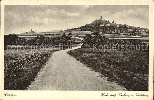 Giessen Lahn Blick auf Gleiberg u.Uetzberg (Bahnhpoststempel) / Giessen /Giessen LKR