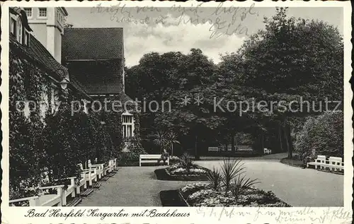 Bad Hersfeld Kurgarten mit Badehaus (Stempel) Kat. Bad Hersfeld