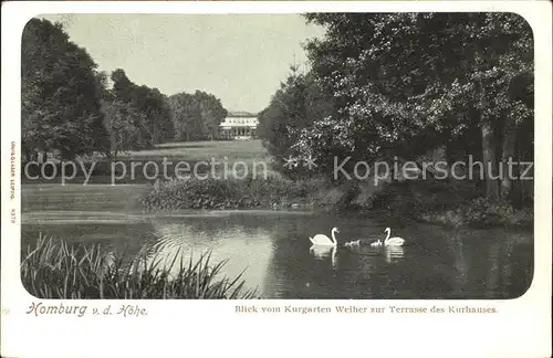 Bad Homburg Hoehe Kurgarten Weiher u.Terrasse des Kurhauses Kat. Bad Homburg v.d. Hoehe