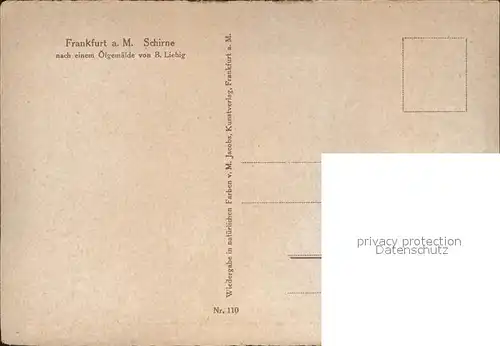 Frankfurt Main Schirne nach einem Gemaelde v.B.Liebig Kat. Frankfurt am Main