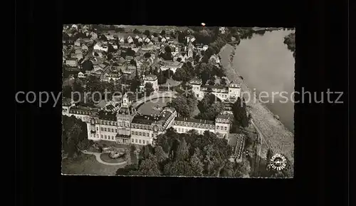 Hanau Main mit Schloss Philippsruhe (Luftaufnahme) Kat. Hanau