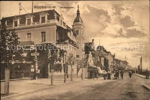 Ruedesheim Rhein Rheinstrasse mit Postamt Kat. Ruedesheim am Rhein