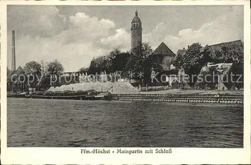 Hoechst Main Mainpartie mit Schloss Kat. Frankfurt am Main