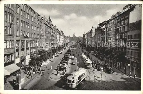 Strassenbahn Prag Wenzelsplatz Praha Vaclavske namesti  Kat. Strassenbahn