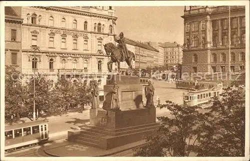 Strassenbahn Prag Wenzelsplatz Praha Vaclavske namesti  Kat. Strassenbahn