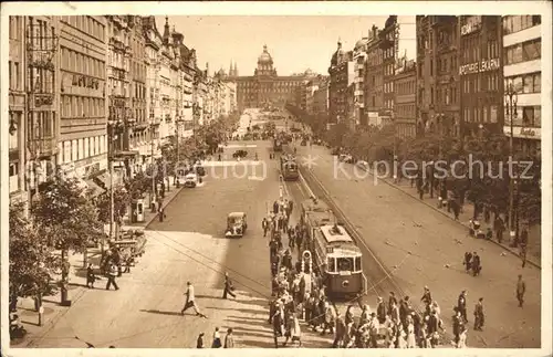 Strassenbahn Prag Wenzelsplatz Praha Vaclavske namesti  Kat. Strassenbahn