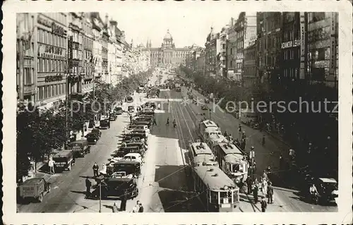 Strassenbahn Prag Wenzelsplatz Praha Vaclavske namesti  Kat. Strassenbahn