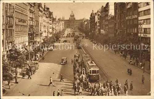 Strassenbahn Prag Wenzelsplatz Praha Vaclavske namesti Kat. Strassenbahn