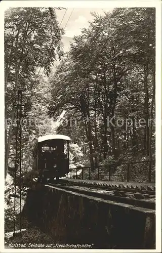 Zahnradbahn Karlsbad Freunschaftshoehe Kat. Bergbahn