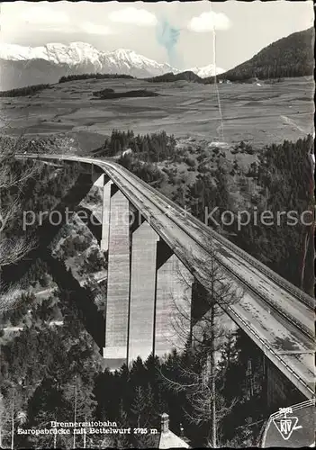 Autobahn Brenner Europabruecke mit Bettelwurf Kat. Autos