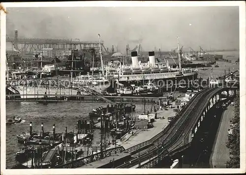 Dampfer Oceanliner Hamburg Hafen ueberseebruecke Kat. Schiffe