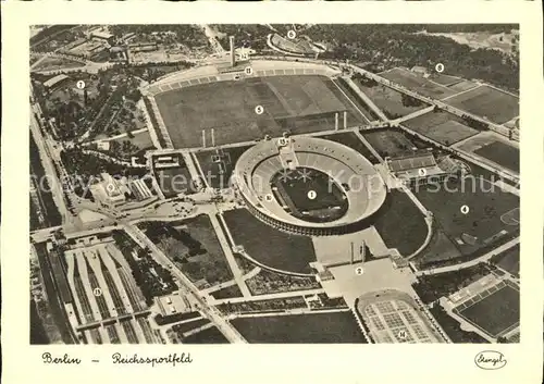 Stadion Reichssportfeld Berlin Fliegeraufnahme Kat. Sport