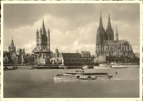 Dampfer Seitenrad Koeln am Rhein Dom Rheingold Serie Nr. 266 Kat. Schiffe