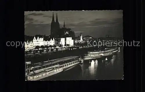 Dampfer Seitenrad Dampferanlegestellen Dom Koeln am Rhein Kat. Schiffe