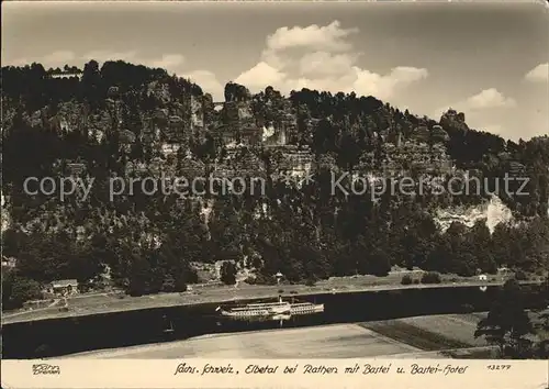 Dampfer Seitenrad Elbetal bei Rathen Bastei Bastei Hotel  Kat. Schiffe
