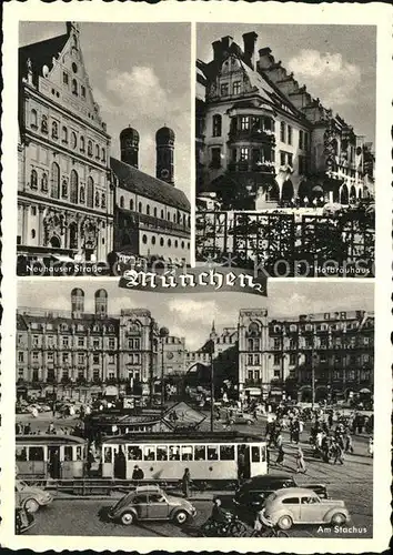 Strassenbahn Am Stachus Neuhauser Strasse Hofbraeuhaus Muenchen Kat. Strassenbahn