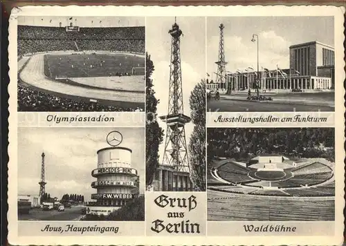 Funkturm Berlin Olympiastadion Avus Waldbuehne  Kat. Bruecken