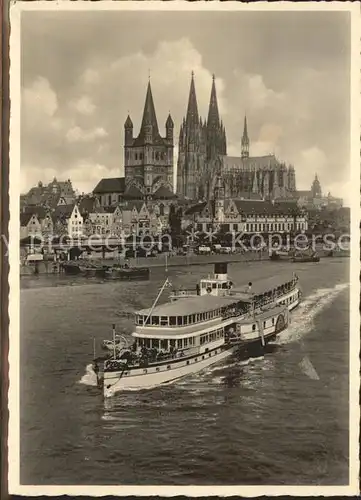 Dampfer Seitenrad Koeln am Rhein Dom Rheingold Serie Nr. 256 Kat. Schiffe