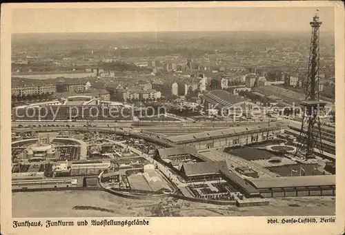 Funkturm Funkhaus Fliegeraufnahme Berlin Karten Kalender Berliner Bilder  Kat. Bruecken