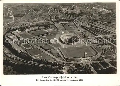 Stadion Reichssportfeld Berlin Fliegeraufnahme XI. Olympiade Kat. Sport