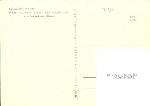 Kuenstlerkarte Crailsheim anno 1944 Wuerttembergische Staedtebilder Kuenstler Ludwig Schaefer Grohe Kat. Kuenstlerkarte