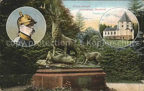 Bismarck Friedrichsruh Hirschgruppe Mausoleum Kat. Persoenlichkeiten