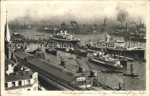 Dampfer Oceanliner Hapag Motorschiff Hamburg Hafen  Kat. Schiffe