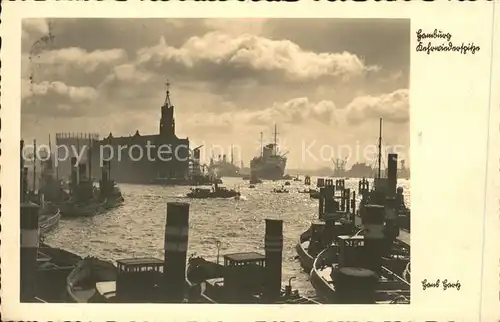 Dampfer Oceanliner Hamburg Hafen Kehrwiederspitze Kat. Schiffe