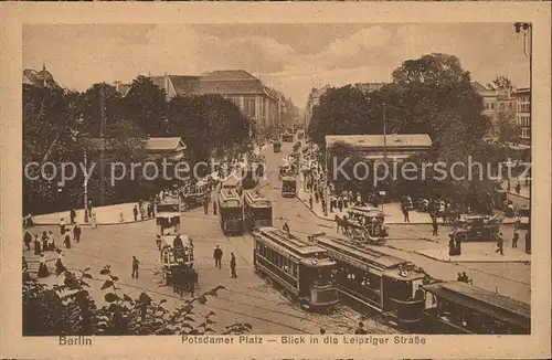 Strassenbahn Berlin Potsdamer Platz Leipziger Strasse  Kat. Strassenbahn