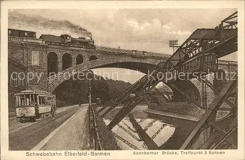 Schwebebahn Sonnborner Bruecke Wuppertal Strassenbahn Eisenbahn Kat. Bahnen