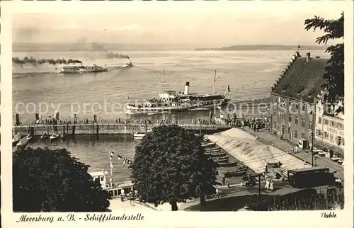 Dampfer Seitenrad Meersburg a. B. Schiffslandestelle  Kat. Schiffe