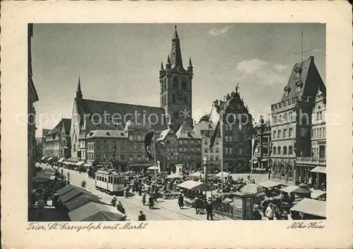 Strassenbahn Trier St. Gangolph Markt  Kat. Strassenbahn