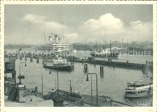 Dampfer Oceanliner Hamburg ueberseebruecke Italia  Kat. Schiffe