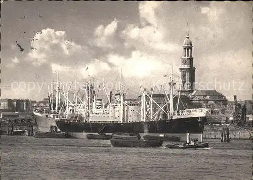 Schiffe Hamburg Hafen St. Michaeliskirche  Kat. Schiffe