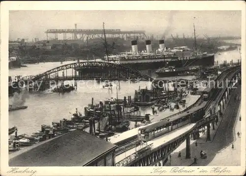 Dampfer Oceanliner Cap Polonio Hafen Hamburg Eisenbahn Kat. Schiffe