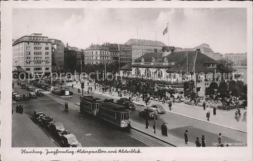 Strassenbahn Hamburg Jungfernstieg Alsterpavillon Alsterblick Kat. Strassenbahn