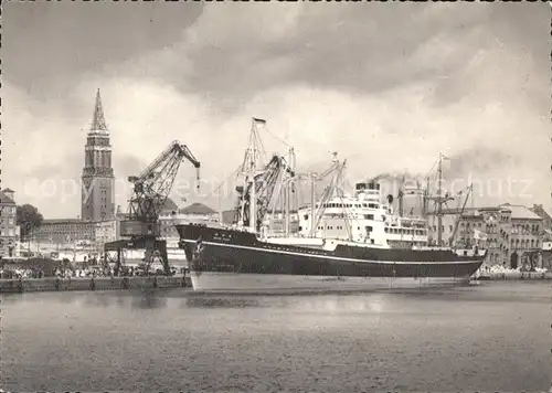 Schiffe Kiel Hafen Rathausturm  Kat. Schiffe