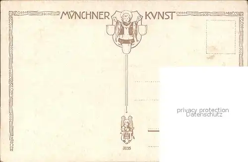 Schiller Friedrich Lied von der Glocke Muenchner Kunst Nr. 3135 Paar Zylinder  Kat. Dichter