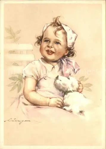 kk86625 Baby Nursery Bebe Hund Kuenstlerkarte  Kategorie. Kinder Alte Ansichtskarten
