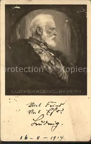 Ludwig III Koenig von Bayern Rotes Kreuz  Kat. Persoenlichkeiten