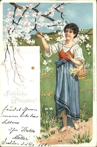 Pfingsten Pentecost Pentecote Erika Nr. 630 Frau Baum Blueten  / Greetings /