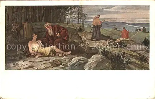 Kuenstlerkarte Fuchs Samaritan Nr. 174 Religion  Kat. Kuenstlerkarte