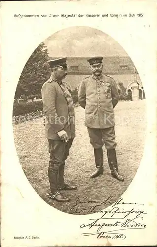 Hindenburg Wilhelm II. Rotes Kreuz  Kat. Persoenlichkeiten