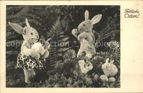 Ostern Easter Paques Plueschhasen  / Greetings /