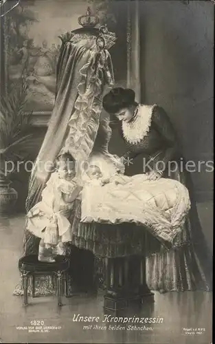 Adel Preussen Kronprinzessin Cecilie mit beiden Soehnchen  Kat. Koenigshaeuser