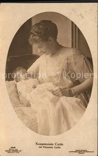 Adel Preussen Kronprinzessin Cecilie mit Prinzessin Gustav Liersch Verlag Nr. 7904 Kat. Koenigshaeuser