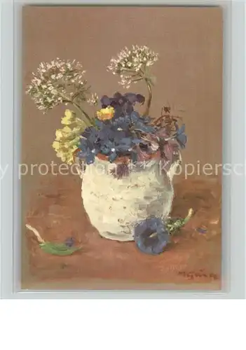 Kuenstlerkarte Max Rudolf Geiser Alpenblumen Kat. Kuenstlerkarte