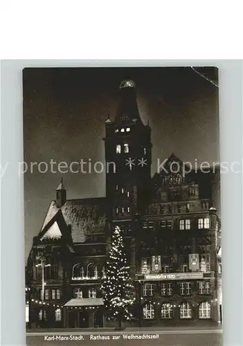Weihnachten Karl Marx Stadt Rathaus Weihnachtsbaum Kat. Greetings