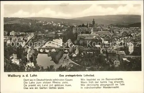 Weilburg das preisgekroente Lahnlied Kat. Weilburg